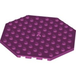 89523-71 Platte plaat achtkantig gaatje in midden magenta NIEUW *5D0000