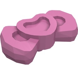 92355c-47 Friends strik met hartje roze, donker NIEUW *0D0000
