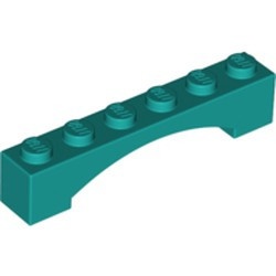 92950-39 Steen, boog 1x6x1 hoog VERHOOGDE BOOG turquoise, donker NIEUW *1B387