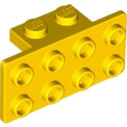 93274-3G Verbindingsplaat 1x2- 2x4 (breed) geel gebruikt *1L0000