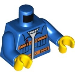 973pb0551c01-7 Torso, Jas met oranje strepen en borstzakje met pen blauw NIEUW *0B0000