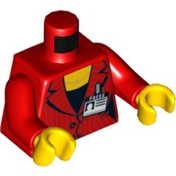 973pb0895c01-5 Torso, rode jas met streepkrijt en gouden ketting rood NIEUW *0B0000