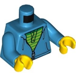 973pb2346c01-153 Torso, hoodie met rits en lime gestreept shirt blauw, donkerazuur NIEUW *0B0000