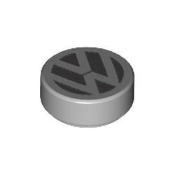 98138pb058-86 Tegel 1x1 ROND met VW Logo grijs, licht (blauwachtig) NIEUW *0L0000