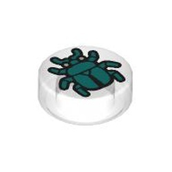98138pb428-12 Tegel 1x1 donkerturquoise kever transparant NIEUW *0L0000