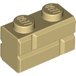 98283-2 Steen met baksteenmotief 1x2 crème NIEUW *