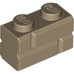 98283-69 Steen met baksteenmotief 1x2 crème,donker NIEUW *