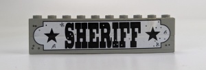 BA010pb01-9G 2x Steen 1x10 SHERIFF (Sticker) lichtgrijs (klassiek) gebruikt *5V09-02
