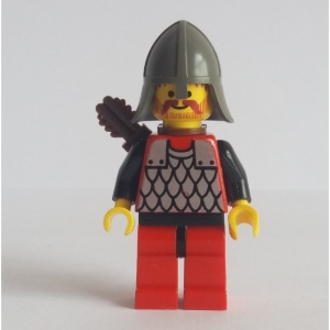 cas163aG Scale Mail - rode, donkergrijze helm, rode benen met zwarte heupen en pijlenhouder gebruikt *0M0000