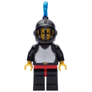 cas176G Ridder, zwarte benen met rode heupen, zwarte helm en blauwe pluim gebruikt *0M0000