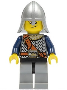 cas417G Fantasy Era - Knecht , helm met nekbeschermer gebruikt *0M0000