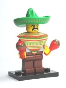col02-1 Mariachi- Mexicaan met 2 sambaballen en voetstuk zonder instructie NIEUW *0M0000