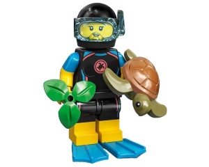col20-12 Zeeduiker met schildpad, plant en standaard NIEUW *0M0000