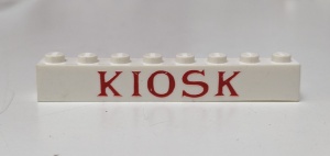 crssprt01pb08-1G Steen 1x8 ZONDER bodemtubes KIOSK in rood wit gebruikt *5V07-01