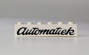 crssprt02pb06-1G Steen 1x6 ZONDER bodemtubes Automatiek cursief wit gebruikt *5V05-01