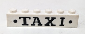 crssprt02pb55-1G Steen 1x6 ZONDER bodemtubes TAXI en punten wit gebruikt *5V05-04