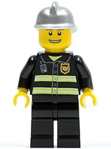 cty0173G Brandweerman met zilveren helm gebruikt *0M0000