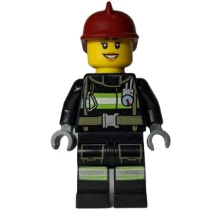 cty0347 Brandweerman reflectiestrepen donkerrode helm NIEUW *0M0000