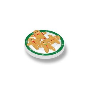 CUS1116 Tegel 2x2 rond Gingerbread koekjes wit NIEUW *0A008