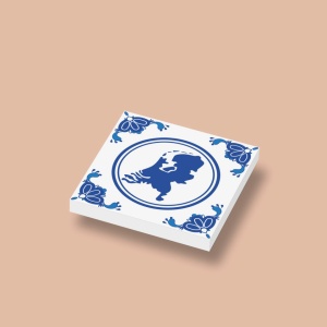 CUS3037 Tegel 2x2 Delfts Blauw - Landkaart wit NIEUW *0A000