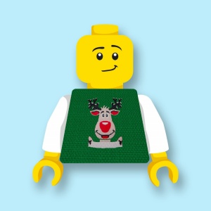 CUS9063 Torso (zonder hoofdje) Foute kersttrui Rendier 1 wit *0A000