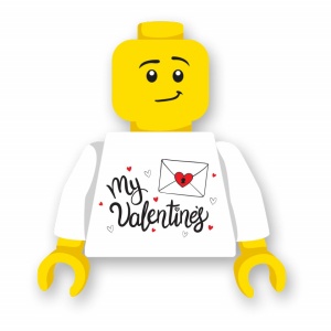 CUS9085 Torso (zonder hoofdje) Valentijn- Liefdesbrief wit NIEUW *0A008