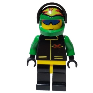 ext018G Extreme Team- Groen, zwarte benen gele heupen, groen gevlamde helm gebruikt *0M0000