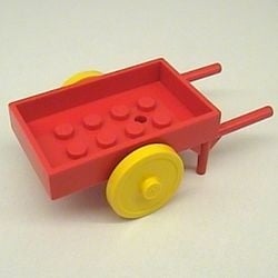 fabad6c01-5G FABULAND kruiwagen met gele wielen rood gebruikt *