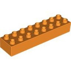 HU4199-4 COMPATIBEL met DUPLO steen 2x8 (Hubelino) oranje NIEUW *