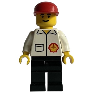 Shell008G Shell - Jas met klein SHELL logo, zwarte benen, rode pet gebruikt *0M0000