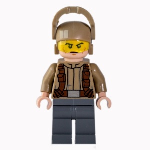 sw0720G Star Wars: Resistance Trooper donkercreme jasje, lijnen op wang gebruikt *0M0000