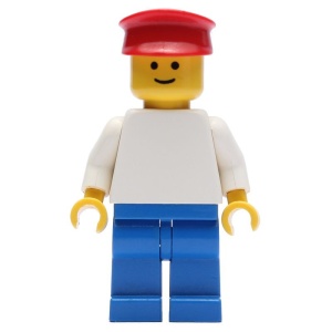 trn109G Witte Torso met witte armen, blauwe benen, rode pet gebruikt *0M0000