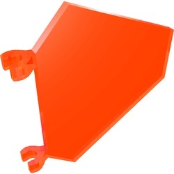 x1435-18 Vlag 5x6 6 hoeken transparant neonoranje NIEUW *5B046