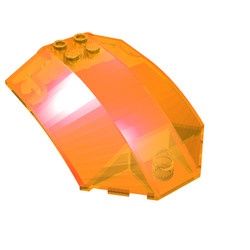 x224-98G Cockpit ruit 8x6x2 gebogen transparant oranje gebruikt *1C018