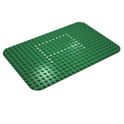 x243px1-6G Basisplaat 16x24 AFGERONDE HOEKEN noppenpatroon set 344 groen gebruikt *3K000