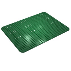 10px1-6G Basisplaat 24x32 sterk afgeronde hoek (classic) met witte stippen set 149 groen gebruikt *3K000
