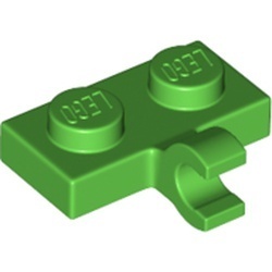 11476-36 Platte plaat 1x2 met horizontale clip LANGE einde groen, helder NIEUW *1B291