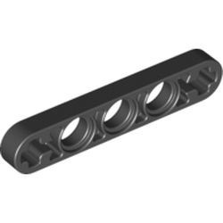 11478-11 Technic, Hefbalk 1x5 dun met asgaten einden zwart NIEUW *1D000