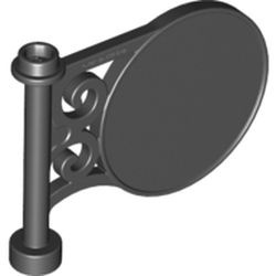13459-11 Uithangbord met paal en platte top zwart NIEUW *0D0000