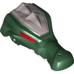 13696pb01-80G Groot hoofd krokodil Chima met zilver patroon groen, donker gebruikt *0D000