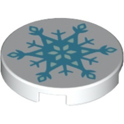14769pb182-1 Tegel 2x2 rond met nopgat achterkant sneeuwvlok wit NIEUW *0L0T1