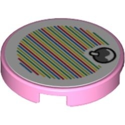 14769pb550-104 Tegel 2x2 rond met Super Mario Fruit Code (Sticker) roze, helder NIEUW *0L0T1