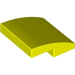 15068-236 Dakpan rond 2x2x2/3 geen noppen afgerond neon geel NIEUW *1B103
