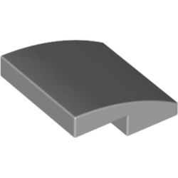 15068-86G Dakpan rond 2x2x2/3 geen noppen afgerond grijs, licht (blauwachtig) gebruikt *1D037