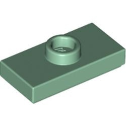 15573-48 Platte plaat 1x2 met 1 nop groen, zandkleurig NIEUW *1B348