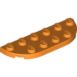 18980-4 Platte plaat 2x6 afgeronde hoeken oranje NIEUW *5C070
