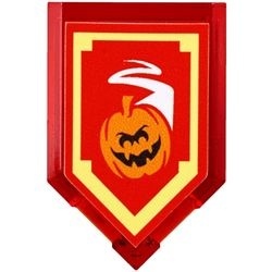 22385pb113-17 Tegel 2x3 zeskantig met Nexo Krachtschild patroon- Manic Pumpkin transparant rood NIEUW *