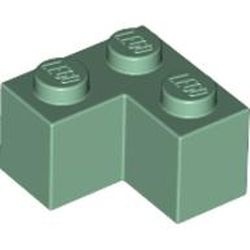 2357-48 Steen 2x2 hoek groen, zandkleurig NIEUW *1B010
