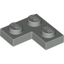 2420-9G Platte plaat 2x2 hoek lichtgrijs (klassiek) gebruikt *1B374