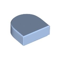 24246-105 Tegel 1x2 halve circel (Stadium) blauw, lichthelder NIEUW *5A077